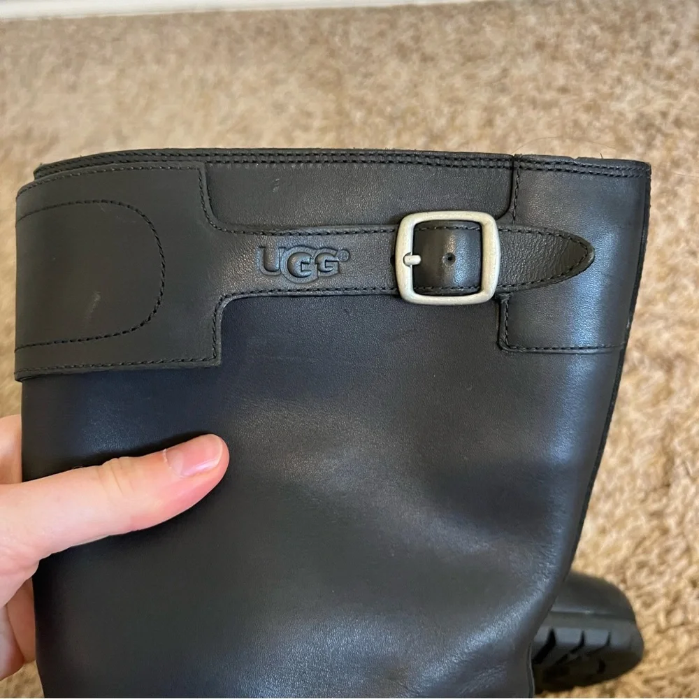 Ugg Gershwin Women's Waterproof Moto Boots in Black & Silver